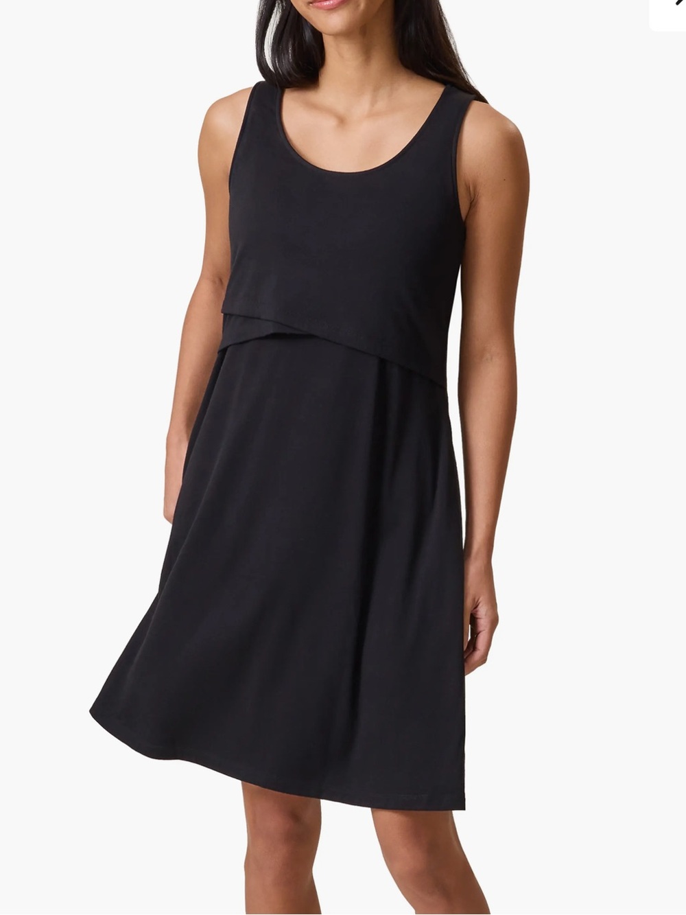 Kindred Bravely Penelope Crossover Nursing Dress Black Sz M Knit Pocket Tank